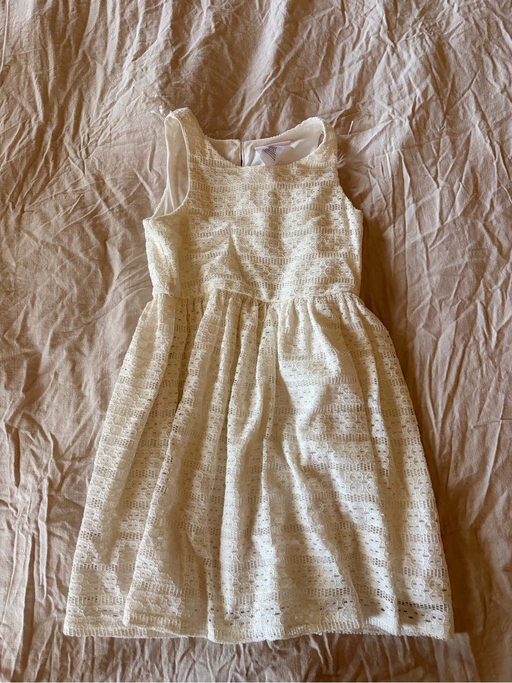 Sweet Heart Rose Ivory Lace Sleeveless Party Dress